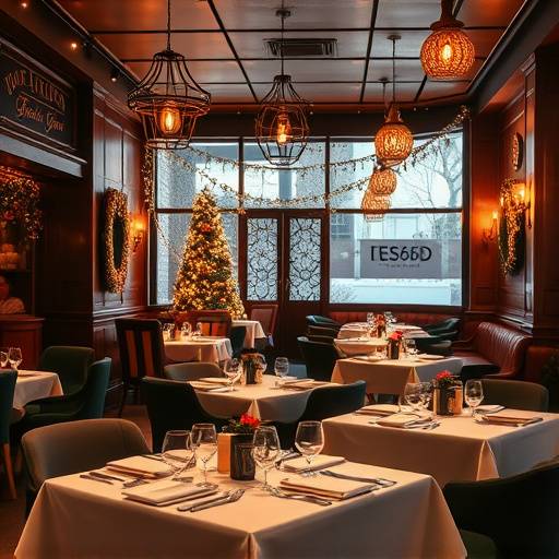 Innenansicht des Restaurants mit festlich gedeckten Tischen